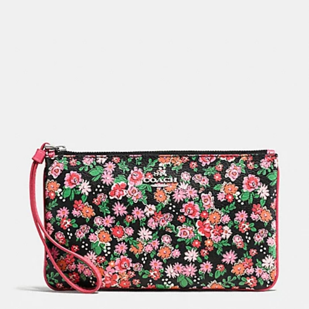 COACH F57983 LARGE WRISTLET IN POSEY CLUSTER FLORAL PRINT
